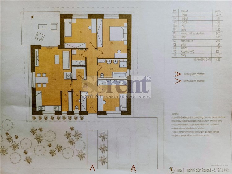 bungalov 4+kk - půdorys