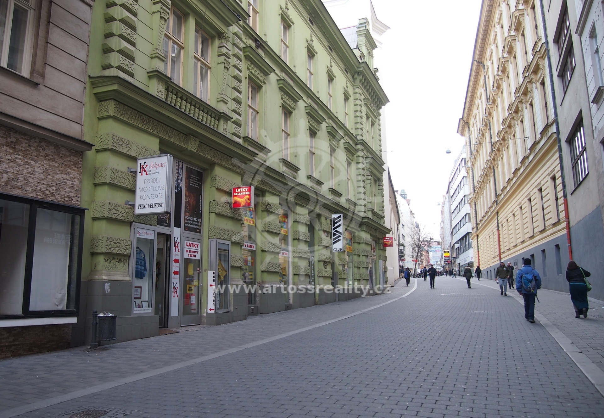 Pronájem obchodního prostoru v centru Brna na ul. Jánská