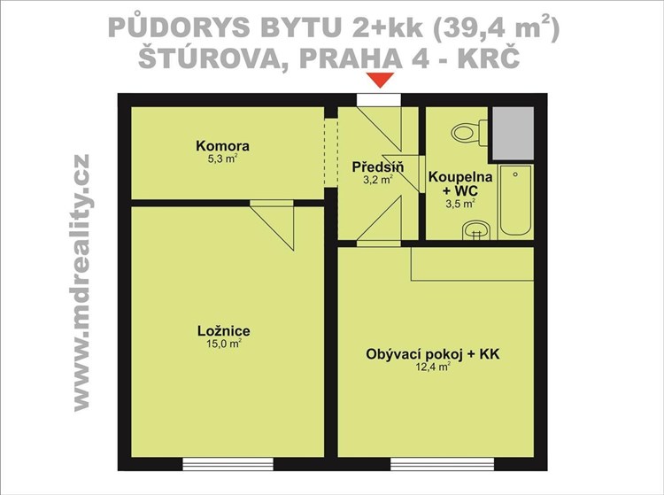 Prodej bytu v Praze 4 - Krči (DISPOZICE)