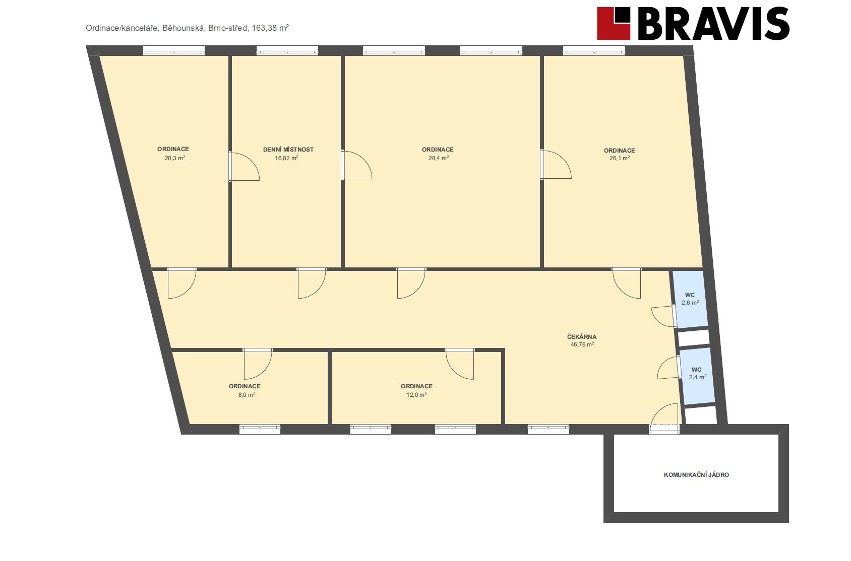 Ordinace Běhounská 163,38m2