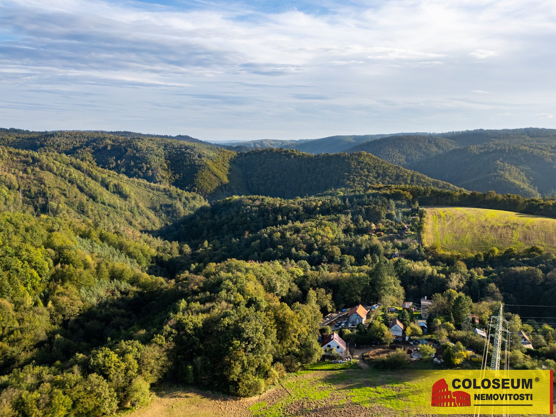 Pohled z dronu – Blansko – Olešná, prodej chaty