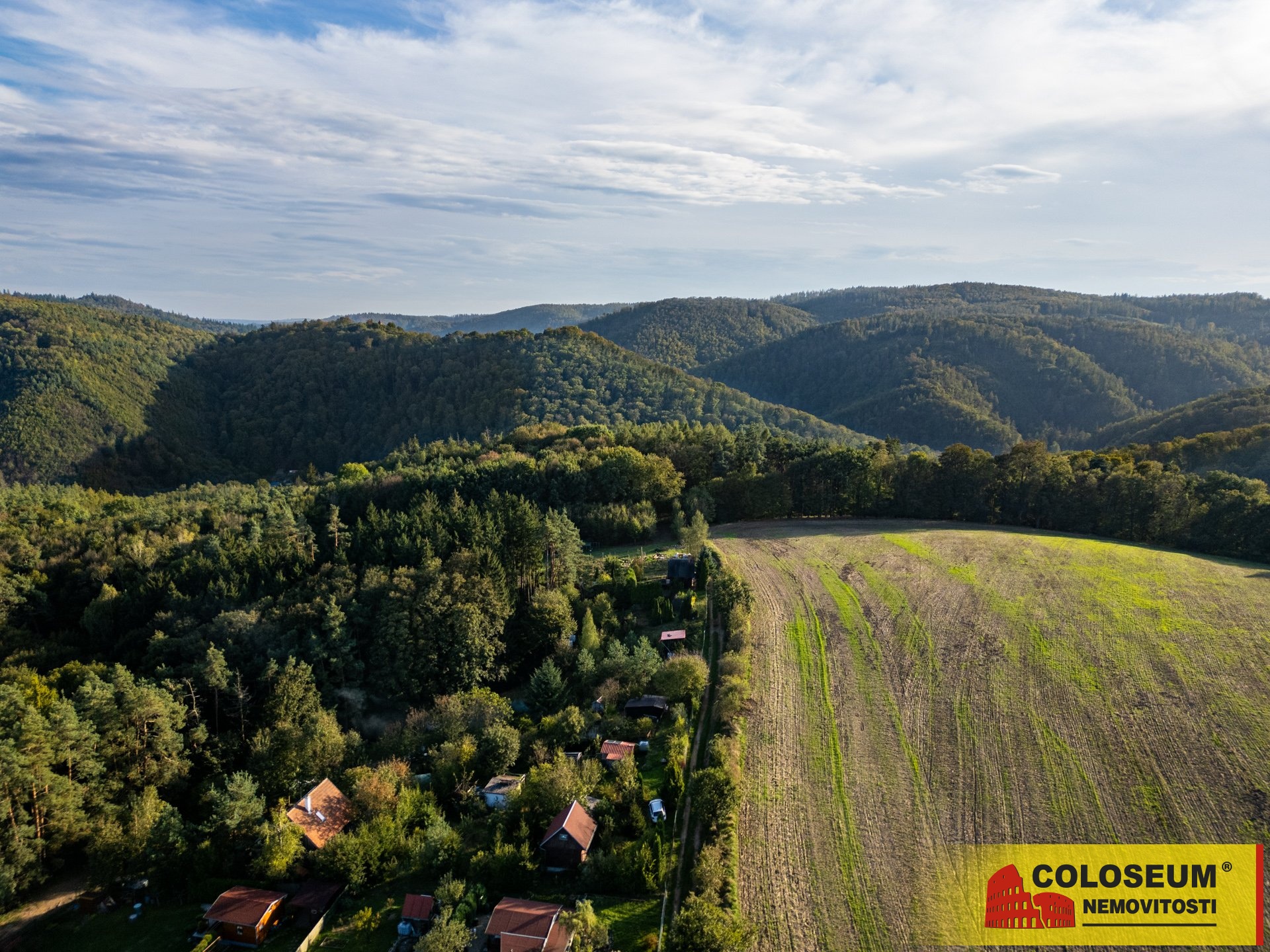 Pohled z dronu – Blansko – Olešná, prodej chaty