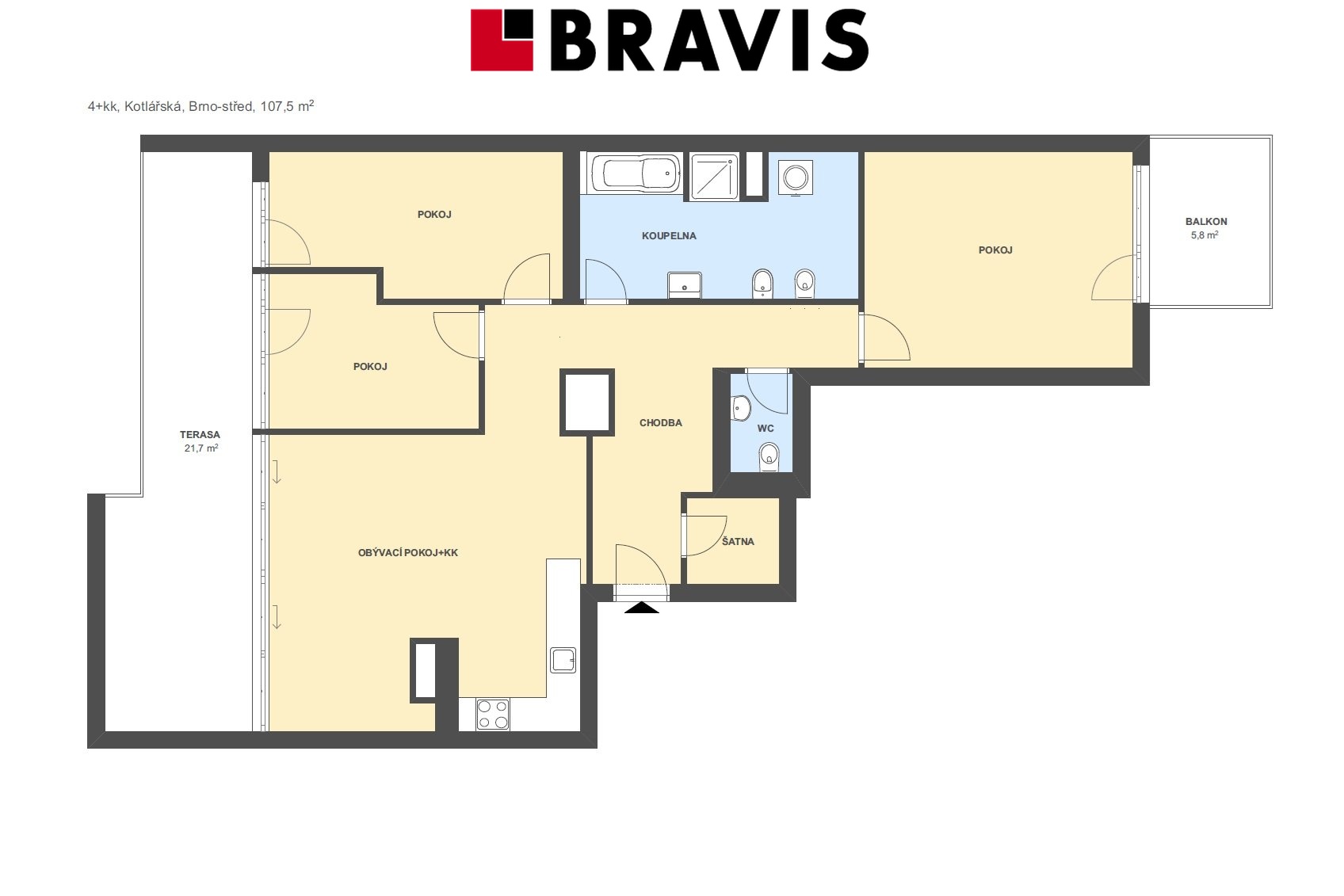 4+kk Kotlářská 107,5m2