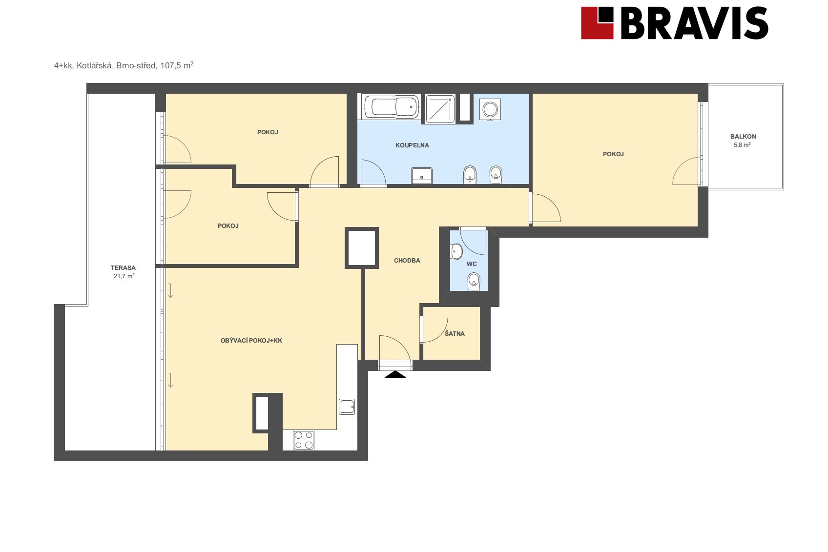 4+kk Kotlářská 107,5m2