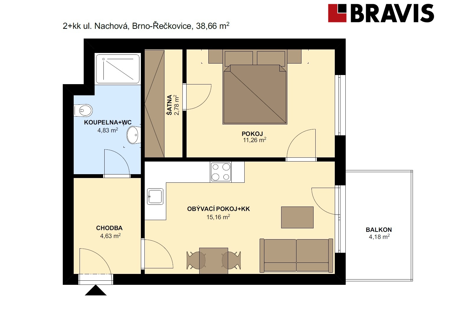 2+kk Nachova? 38,66m2