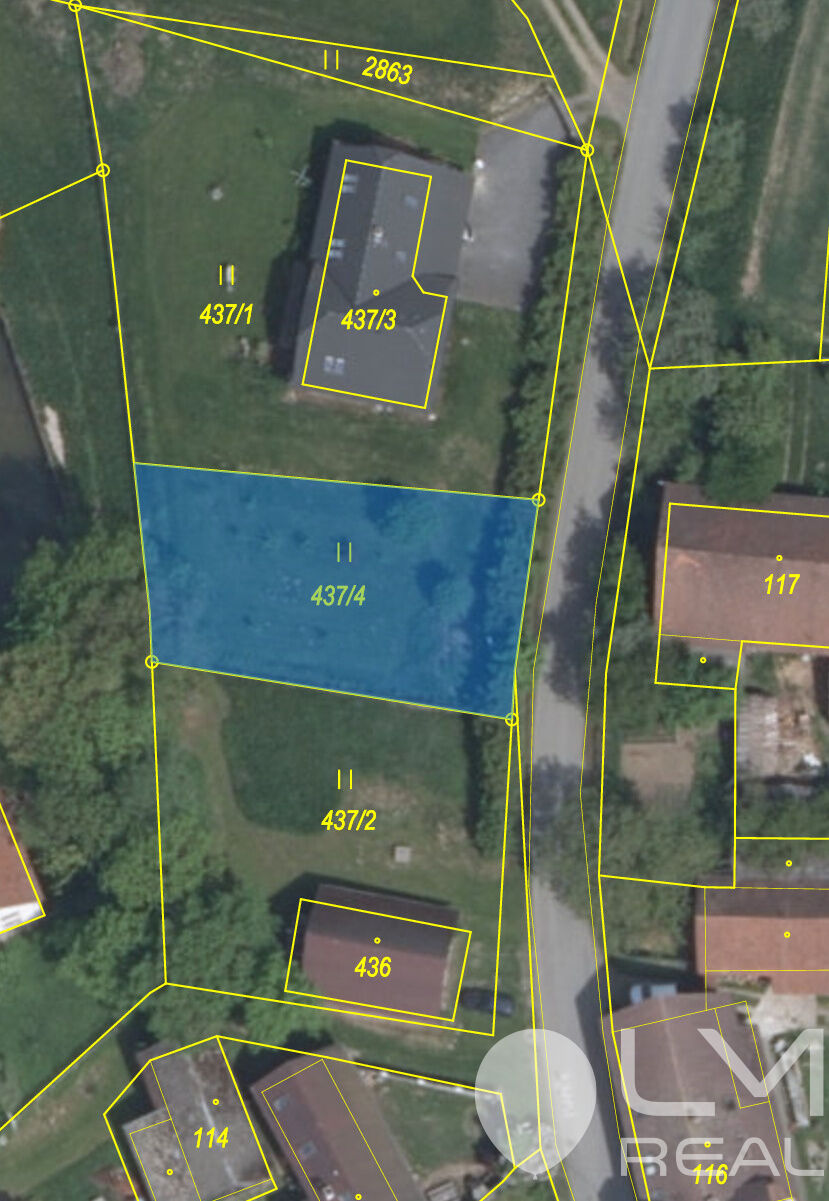 Katastrální mapa, parc. č. 437/4, k. ú. Dlouhé u Nového Města