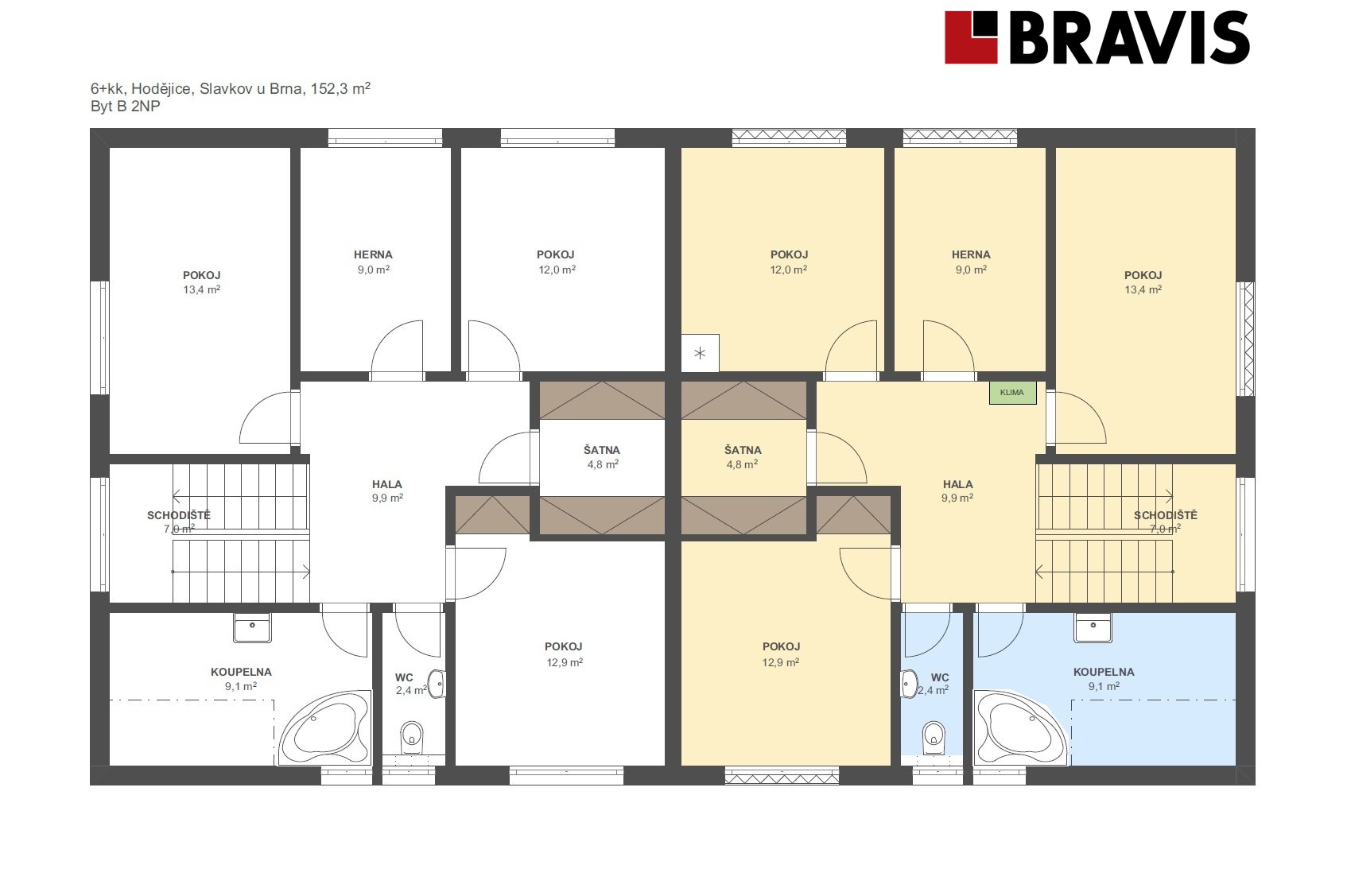 6+kk Hodějice 152,3m2 byt B 2NP