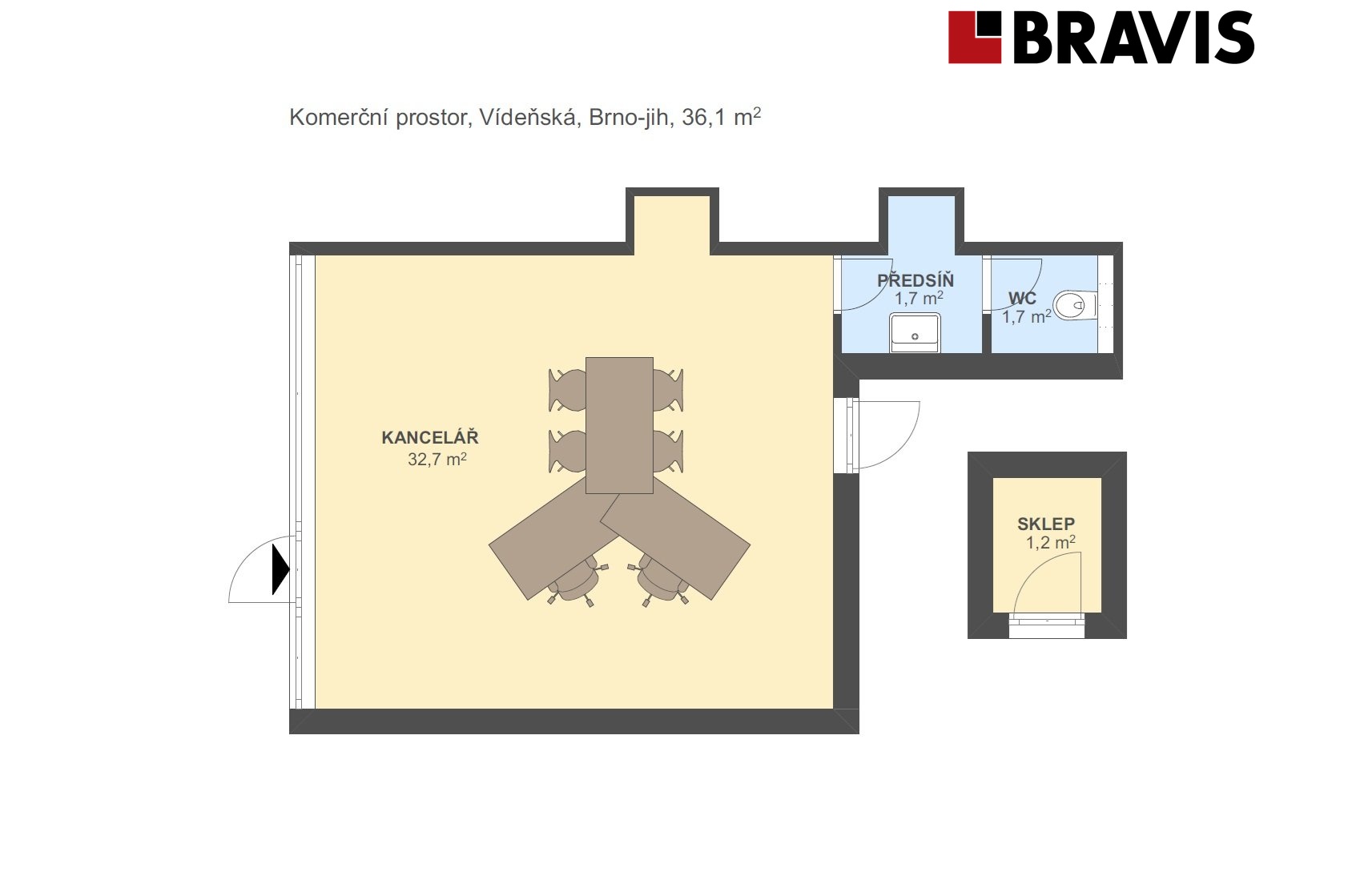 Komerce Vídeňská 36,1m2