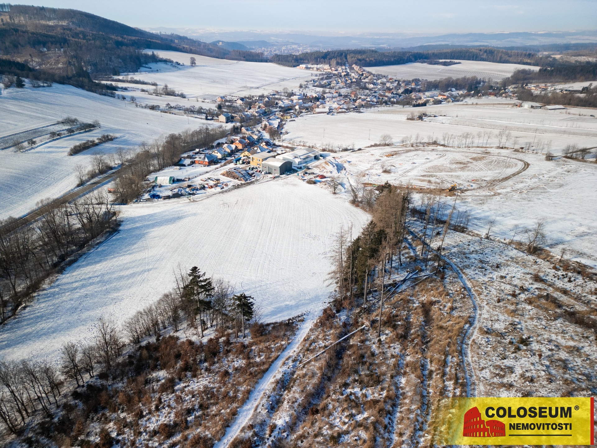 Pohled z dronu – Valchov – prodej pozemku