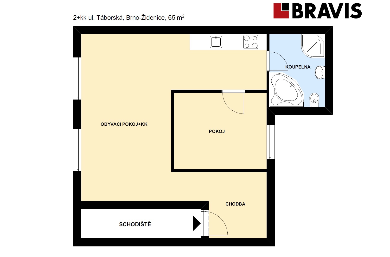 2+kk Táborská 65m2