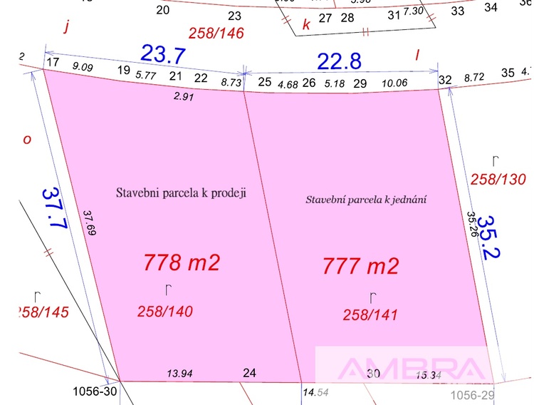 Stavební parcela Sivice - výkres