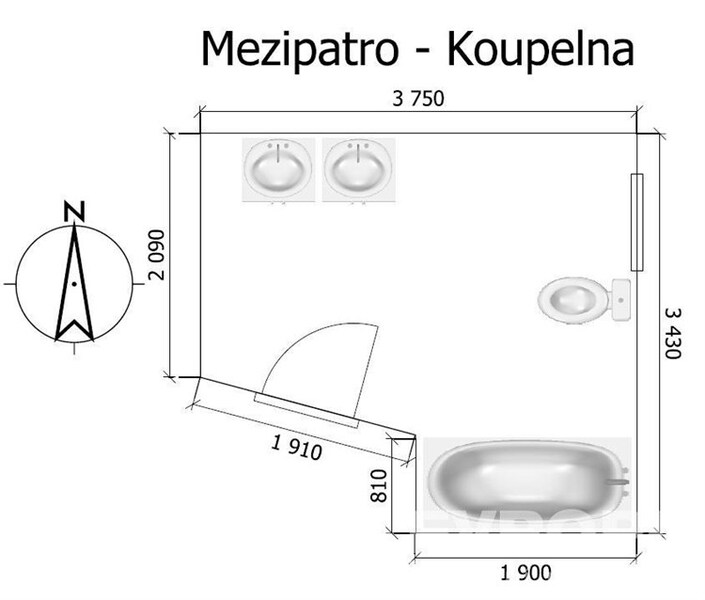 mezipatro koupelna