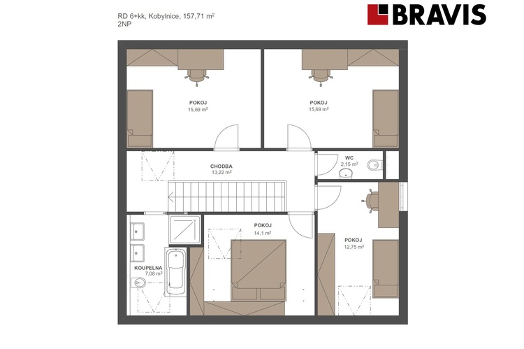 RD 6+kk Kobylnice 157,71m2 2NP