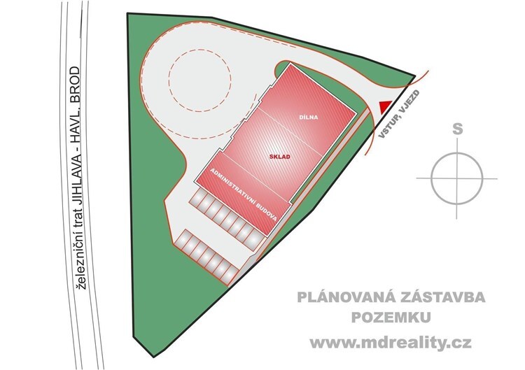 Komerční stavební pozemek v Jihlavě (SITUACE)
