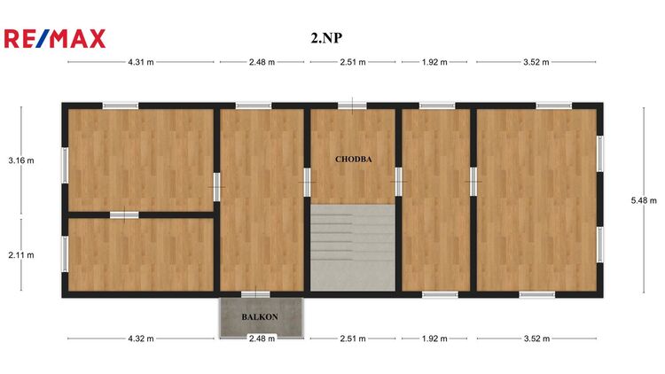 Prodej rodinného domu, Křinice - půdorys 2. nadzemního podlaží