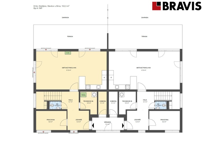 6+kk Hodějice 152,3m2 byt A 1NP