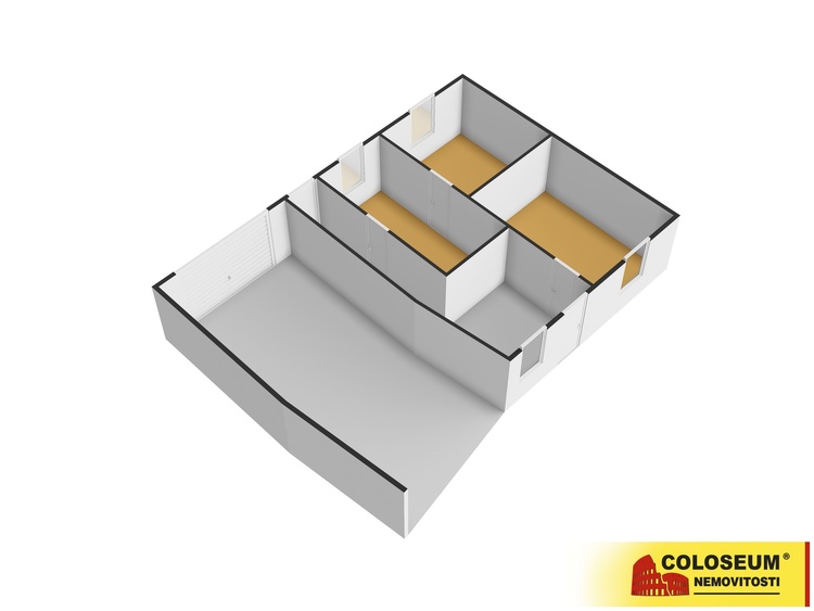 Kostelec u Kyjova - půdorys 2D, RD 2+1, pozemek 199m2, k demolici - prodej rodinného domu