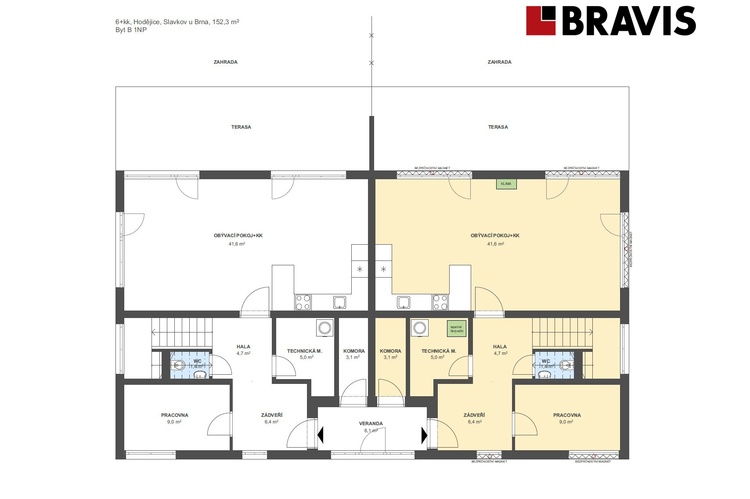 6+kk Hodějice 152,3m2 byt B 1NP