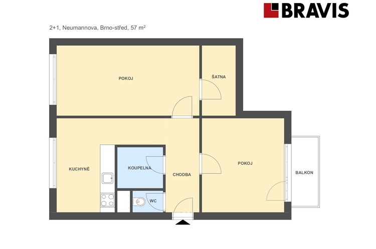 2+1 Neumannova 57m2