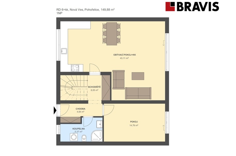 RD 6+kk Nová Ves 149,88m2 1NP