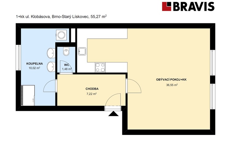 1+kk Klobásova 55,27m2 P