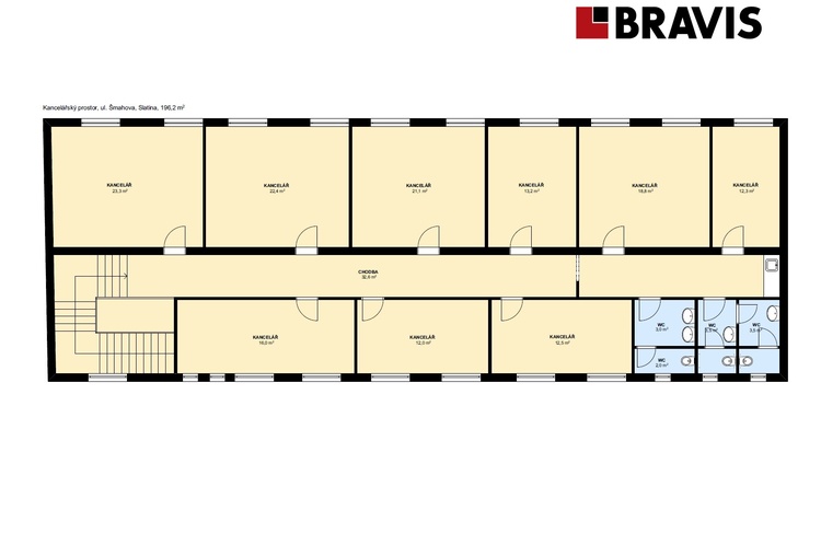 Kanceláře Šmahova 196,2m2