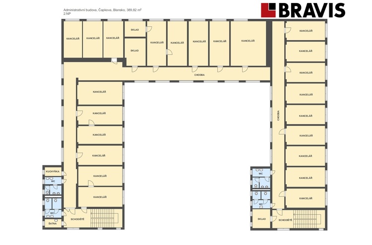 Administrativní budova Čapkova 389,82m2 2NP