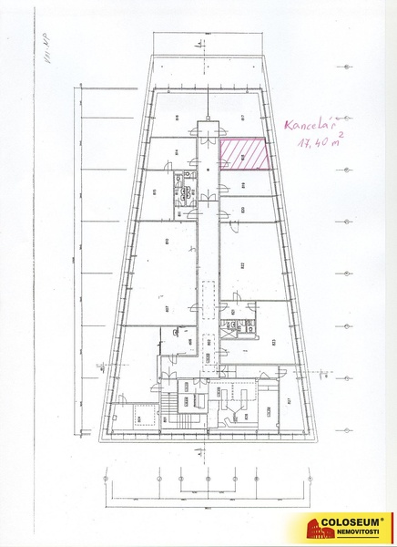 Brno - město, pronájem komerce - 7. patro - kancelář 17,4 m2