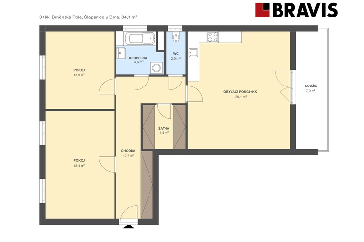 3+kk Brne?nska? Pole 84,1m2