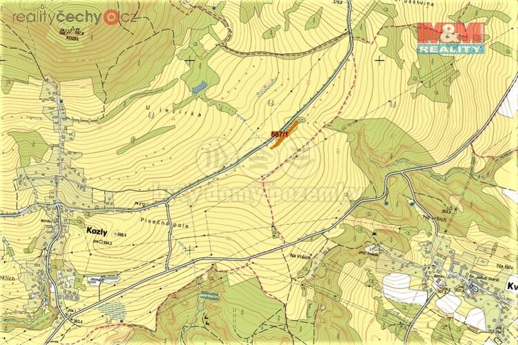 Prodej louky, 1395 m2, Kozly u České Lípy