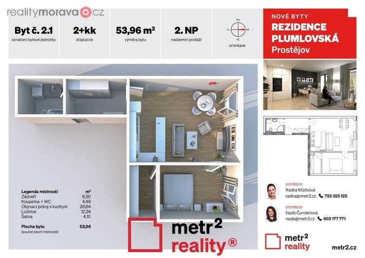 Prodej bytu 2+kk / Prostějov - Plumlovská