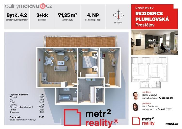 Prodej bytu 3+kk / Prostějov - Plumlovská