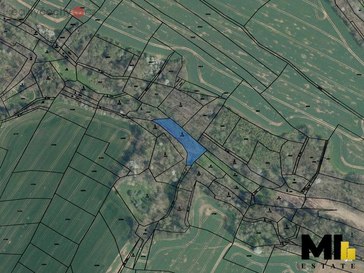 Prodej podílu 1/6 lesa a pole 279 m2 v obci Mšeno, okres Mělník