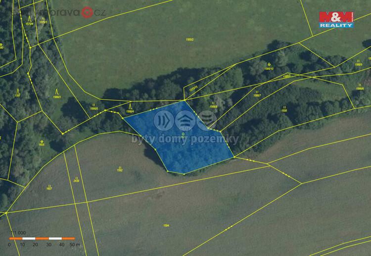 Prodej pole, 1280 m2, Doubravy