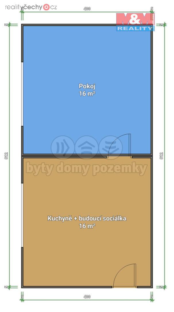 Pronájem bytu 1+1, 32 m2, Kunčice