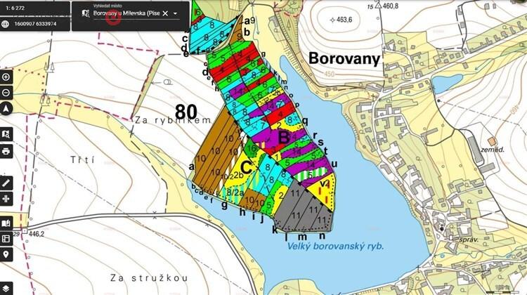 Prodej uceleného souboru lesních pozemků u Borovanského rybníka