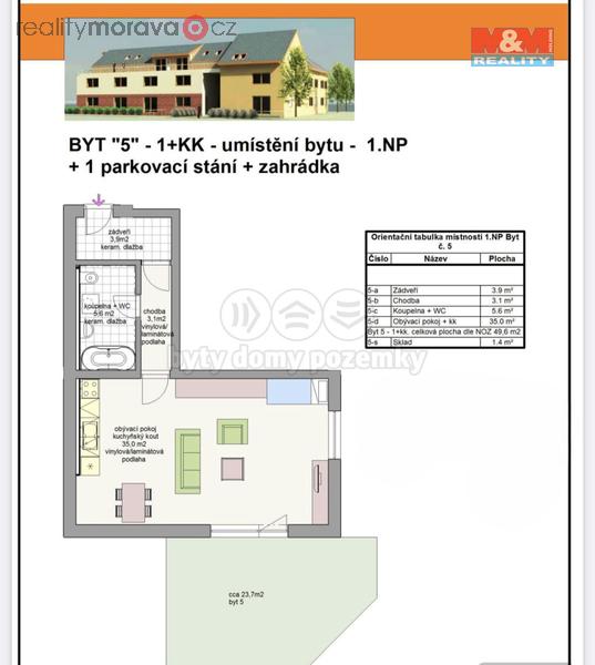 Prodej bytu 1+kk, 49 m2, Žarošice