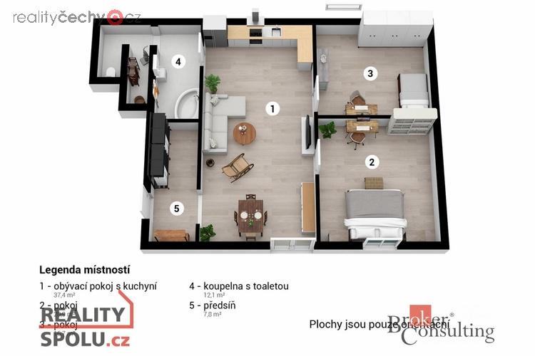 Prodej byty 3+kk, 95 m2 - Beroun-Závodí