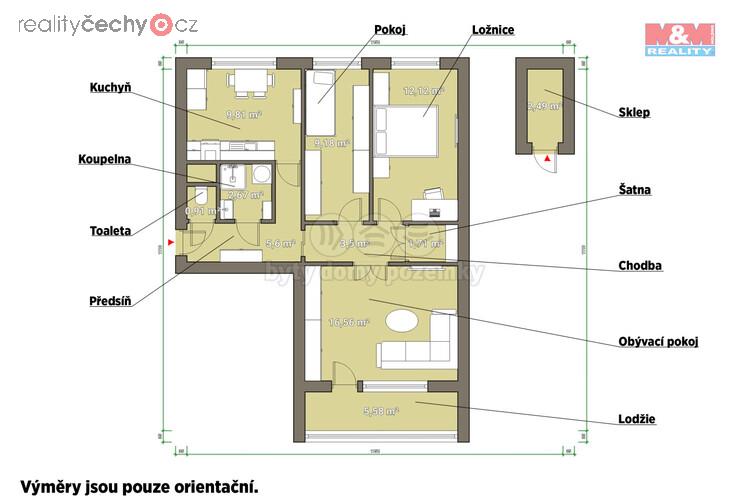 Prodej bytu 3+1, 62 m2, Nýřany, ul. Havířská