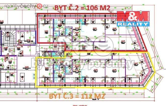 Pronájem bytu 4+kk, 106 m2, Louny, ul. Říční