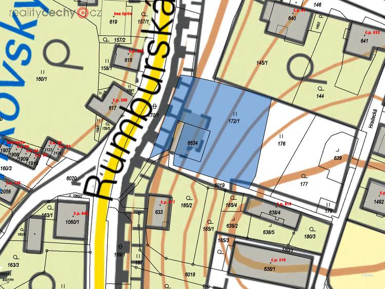 Prodej podílu 1/5 stavebního pozemku 316 m2 v obci Jiříkov, okres Rumburk