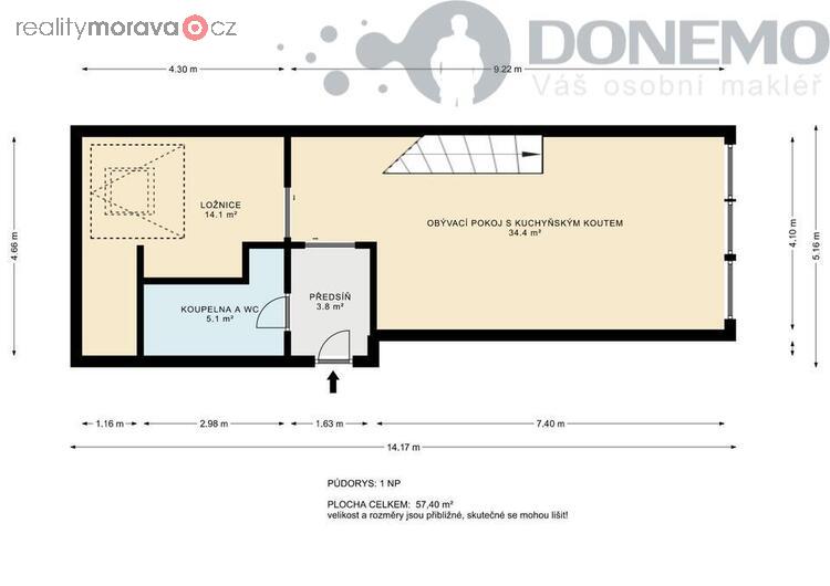 Nabízíme pronájem mezonetového bytu 2+kk, 70 m2 v Olomouci na ulici Mozartova