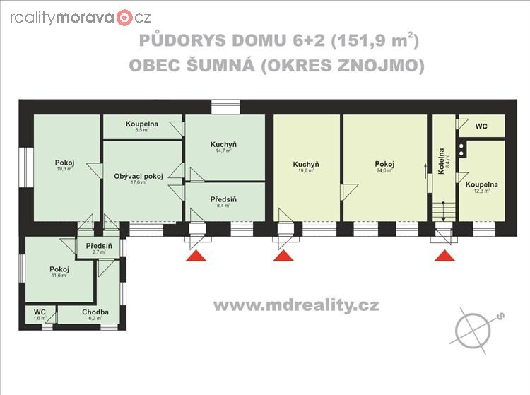 Rodinný dům v obci Šumná (LETECKÝ SNÍMEK)