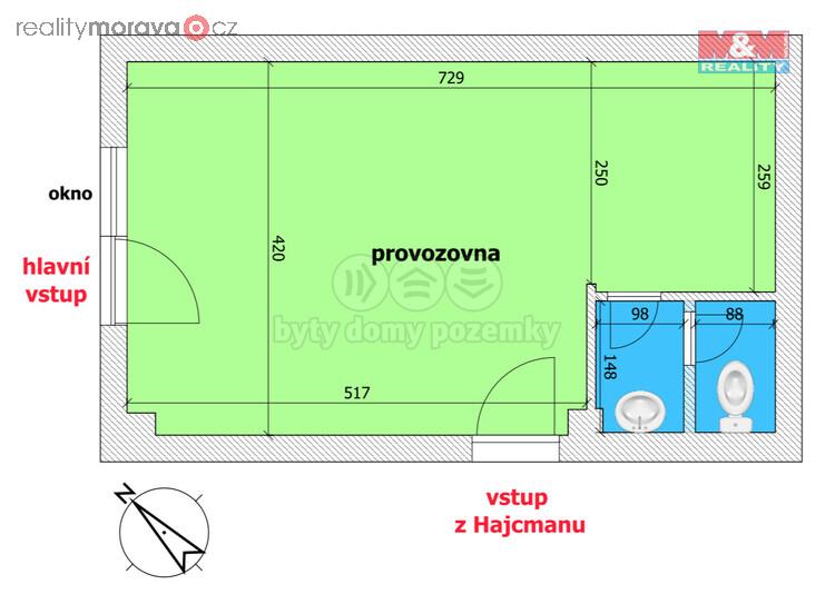 Pronájem obchod a služby, 31 m2, Ostrava, ul. Horní