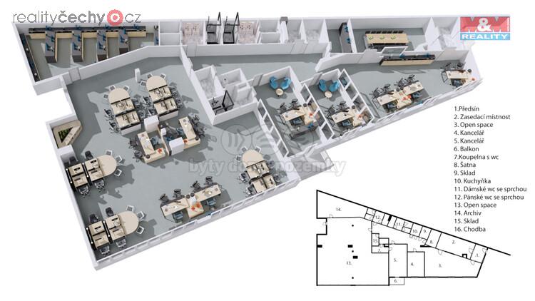 Pronájem kancelářského prostoru, 401 m2, Praha 10 - Hostivař