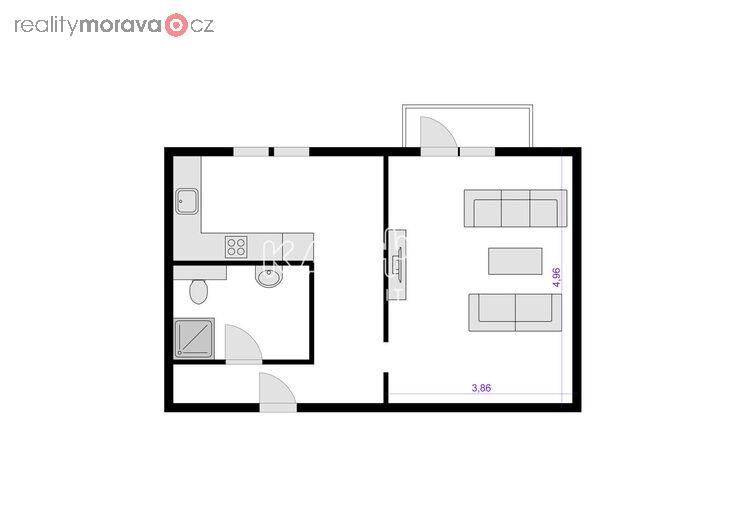 Prodej družstevního bytu 1+1 (41,30m2) s balkónem, ulice Liptaňské náměstí, Ostrava - Poruba