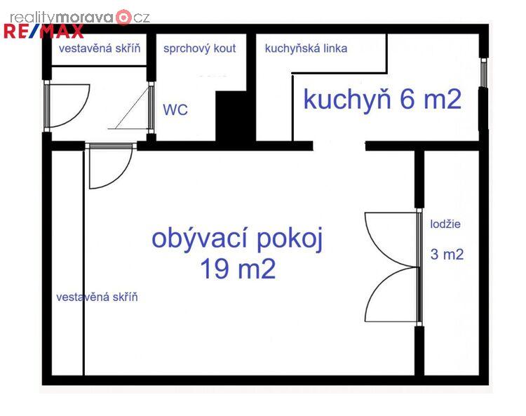 Brno - Lesná: prodej pěkného bytu 1+1 po rekonstrukci, zasklená lodžie, sklep, Halasovo náměstí