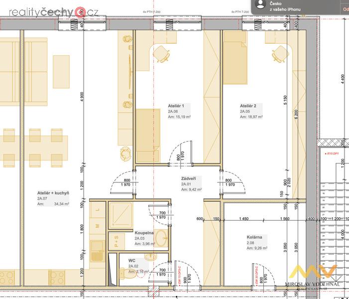 Pronájem ateliéru 3+kk, 84 m2, Smiřice - ul. Cukrovarská.