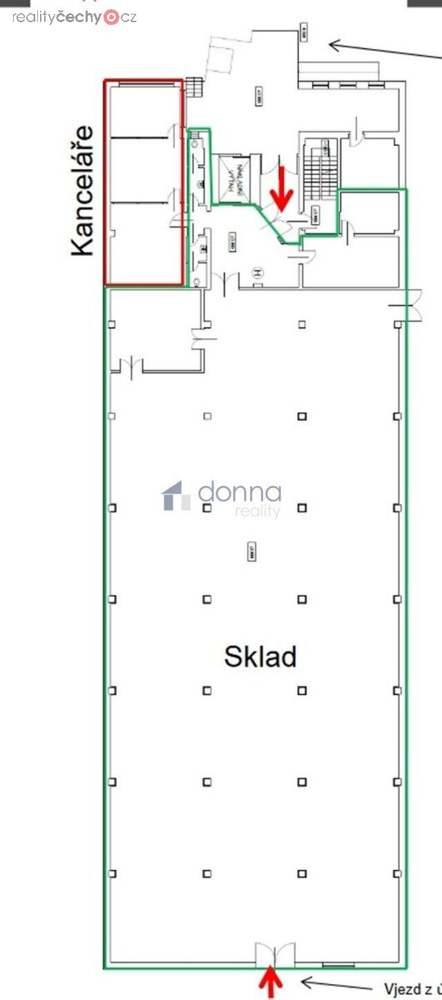 Pronájem haly 926m2, přízemí, Praha 9 - Horní Počernice, ul. Ve Žlíbku, vytápěná, nákladní rampa