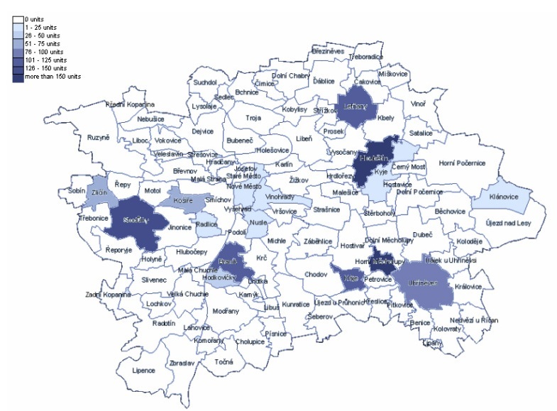 Pražské lokality s největším počtem nově zahájených bytů